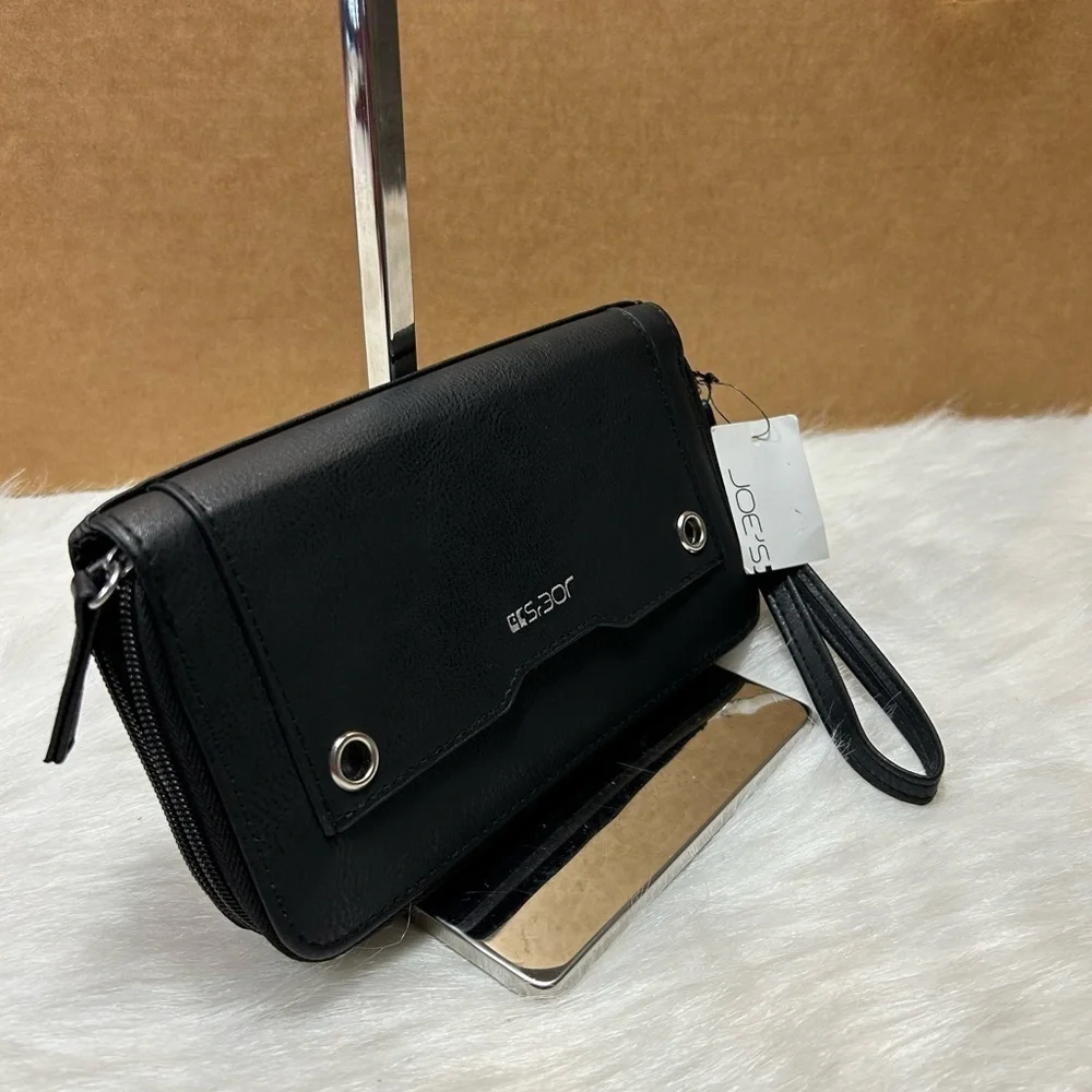 JOE’S Jeans Black Leather Wrislet Wallet